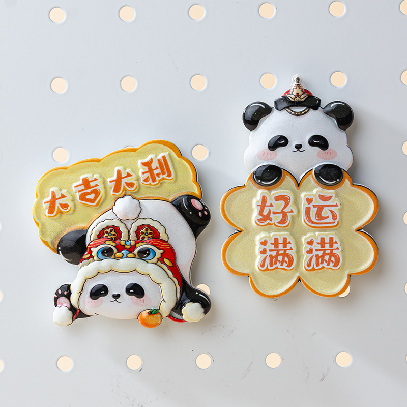 卡通小熊猫冰箱贴3D立体磁力贴