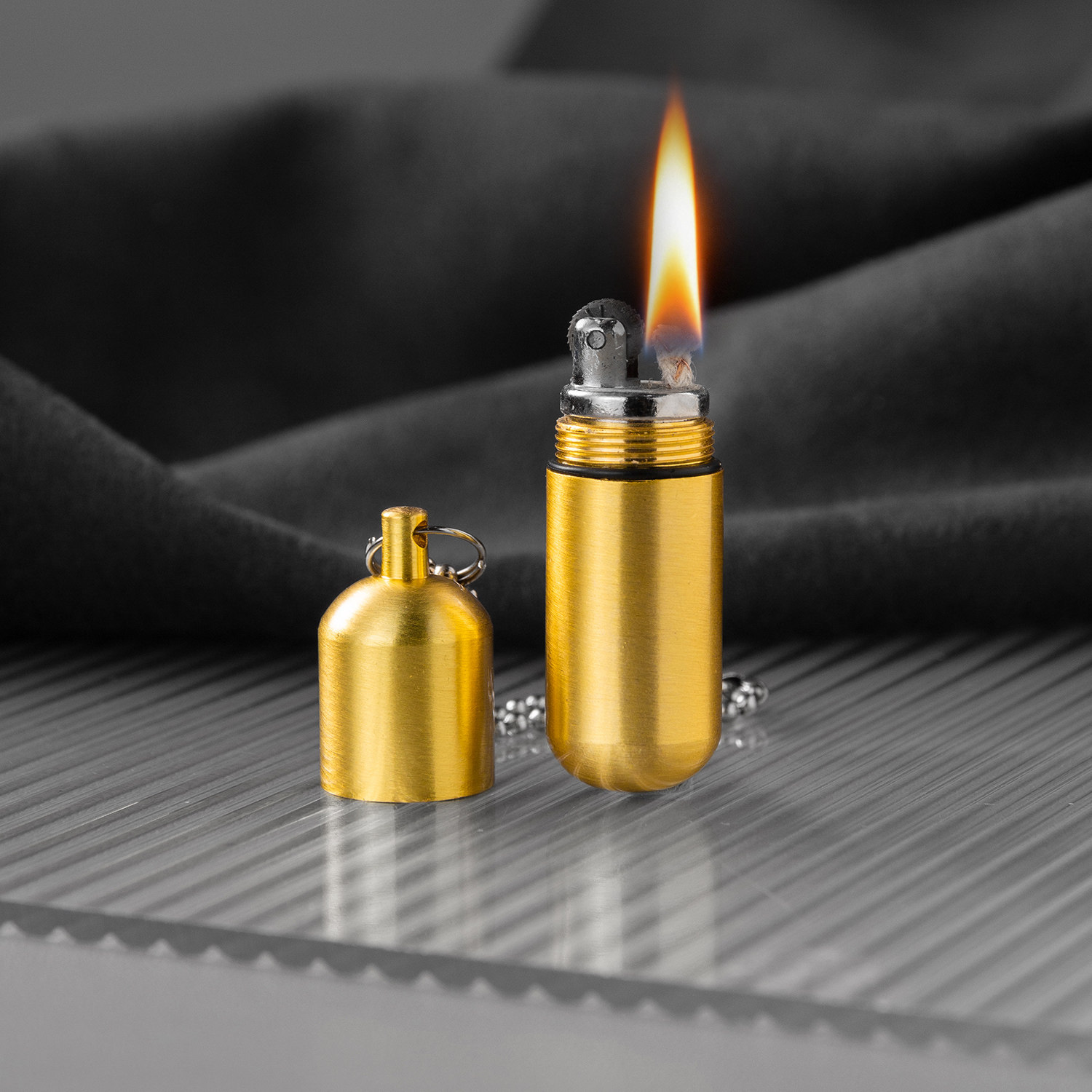 金属打火机钥匙扣挂件男士汽车链圈环精致随身便携点烟器玩具挂饰