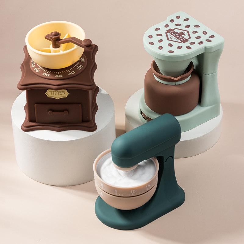 咖啡机机械计时器创意学生学习刷题自律管理器厨房提醒定时器闹钟