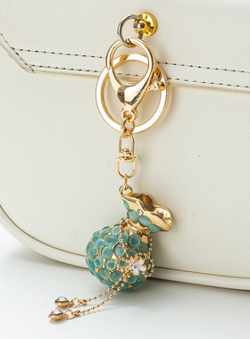 水钻小福袋钥匙扣挂件网红ins女士包包挂饰精致汽车钥匙链锁圈环
