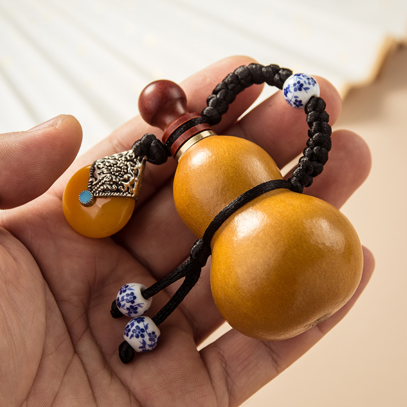 文玩葫芦手把件 创意复古室内家居小装饰挂件 简约办公室桌面摆件