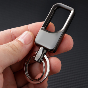 简约双圈钥匙扣挂件男士商务汽车链圈环精致书包挂饰挂腰包包饰品