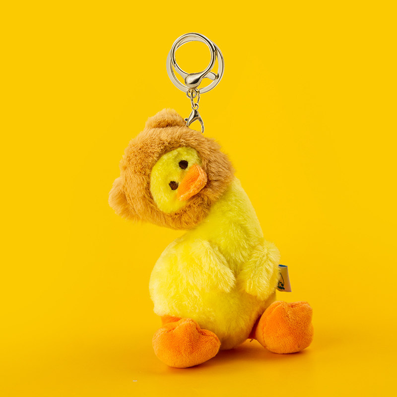歪脖鸭毛绒公仔钥匙扣挂件男女情侣精致书包挂饰可爱汽车链小饰品