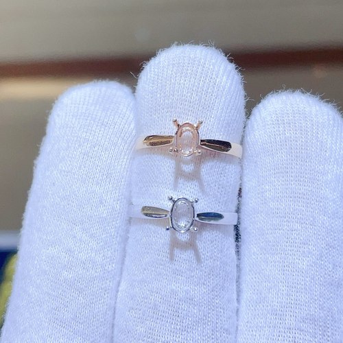 18K金AU750单镶口戒指空托