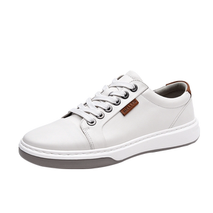 MELLEN名郎男鞋真皮小白鞋街头潮流舒适运动鞋耐磨防滑休闲滑板鞋