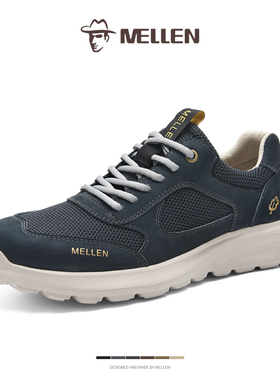MELLEN名郎男鞋新品复古时尚舒适透气休闲鞋轻便缓震运动鞋男潮鞋
