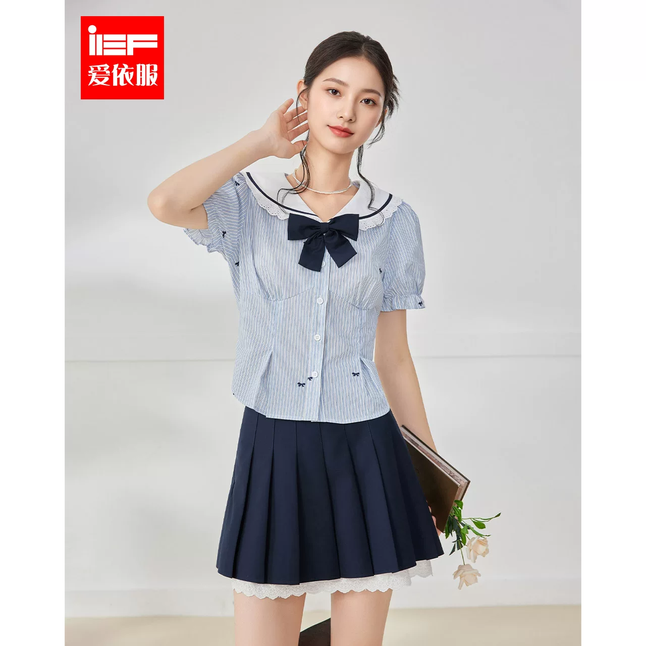 IEF/爱依服2025套装夏韩版甜美减龄学院风百搭上下套裙N42280-X-