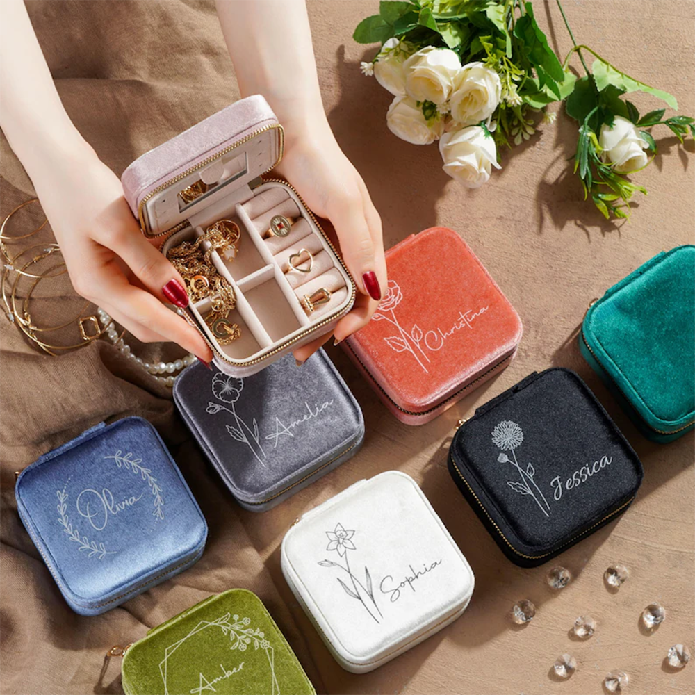 网红丝绒便携首饰盒定制logo饰品戒指耳环项链耳饰耳钉首饰收纳盒,饰品/流行首饰/时尚饰品新,首饰盒,淘宝优惠券,粉丝福利购,淘宝优惠卷