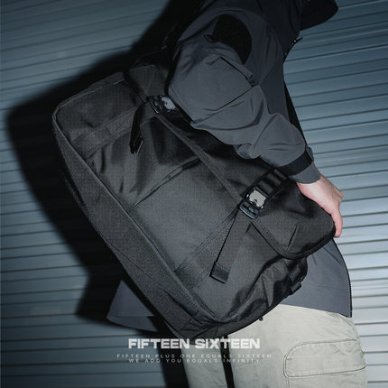 Fifteen Sixteen弹道尼龙大号邮差包双肩17寸电脑游戏笔记本背包
