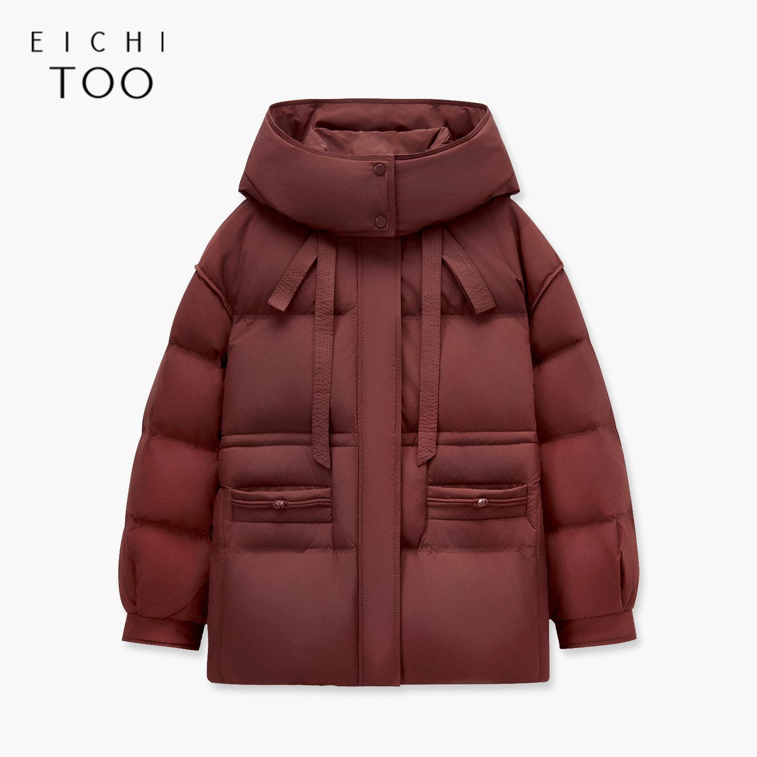 爱居兔时尚连帽羽绒服女冬季新款保暖舒适面包服