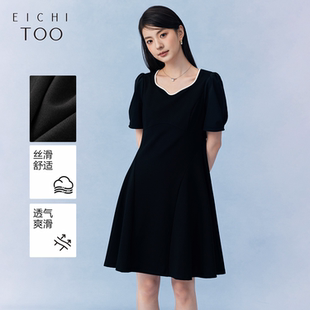 短袖 赫本风黑色显瘦时尚 连衣裙 新款 爱居兔夏季