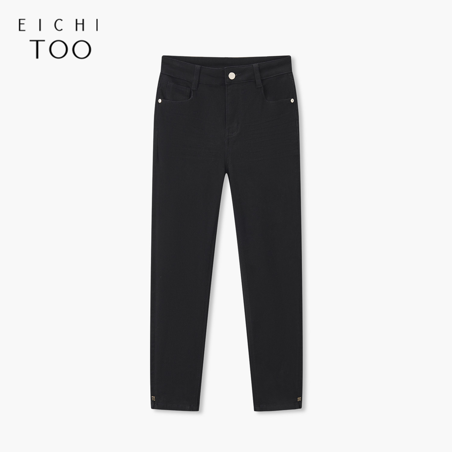 爱居兔纯色复古时尚牛仔裤