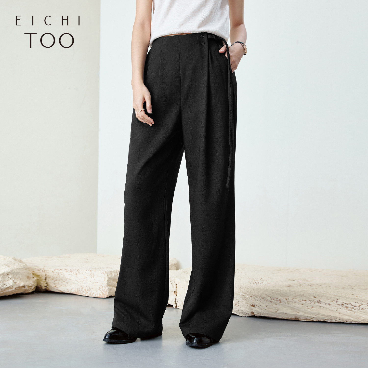 爱居兔设计感休闲裤女2025年秋季新款遮肉显瘦时尚阔腿裤,女装/女士精品,休闲裤,淘宝优惠券,粉丝福利购,淘宝优惠卷