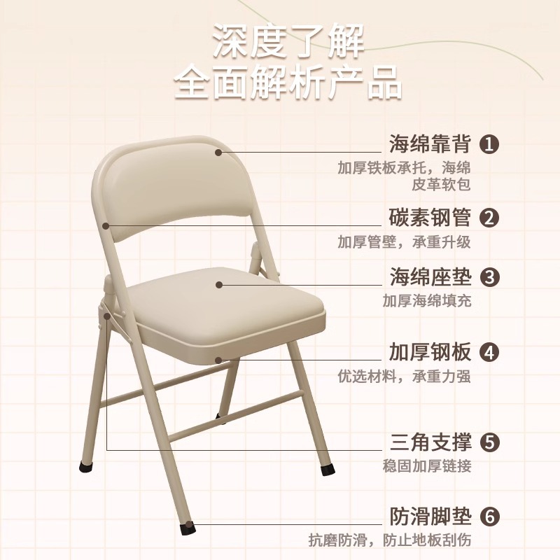 学生宿舍折叠椅子女生学习电脑椅家用靠背椅简约培训会议椅