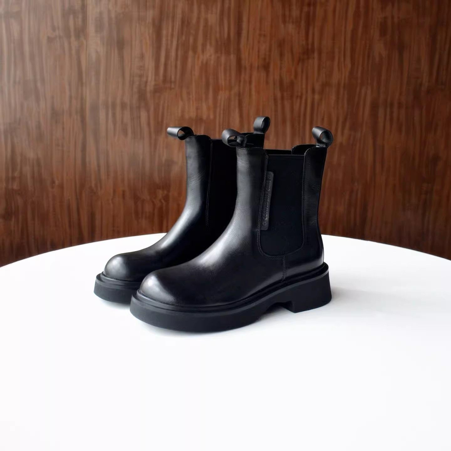 【35 36码微瑕】头层牛皮 复古切尔西靴秋季轻便烟筒靴厚底女短靴,女鞋,切尔西靴,淘宝优惠券,粉丝福利购,淘宝优惠卷