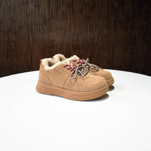 牛反绒真皮棉鞋 保暖厚底休闲鞋 女2025秋冬季 毛毛板鞋 新款 门店629