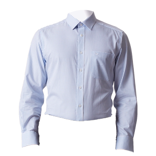 富绅春夏格子衬衫男长袖纯棉中年格纹休闲寸衫舒适透气薄