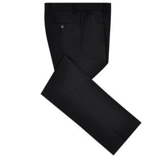 富绅秋季男装单双褶西裤男商务黑色西服裤子宽松中年大码免烫长裤