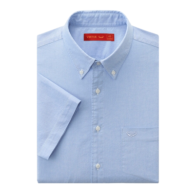 富绅扣领设计口袋休闲服短袖衬衫