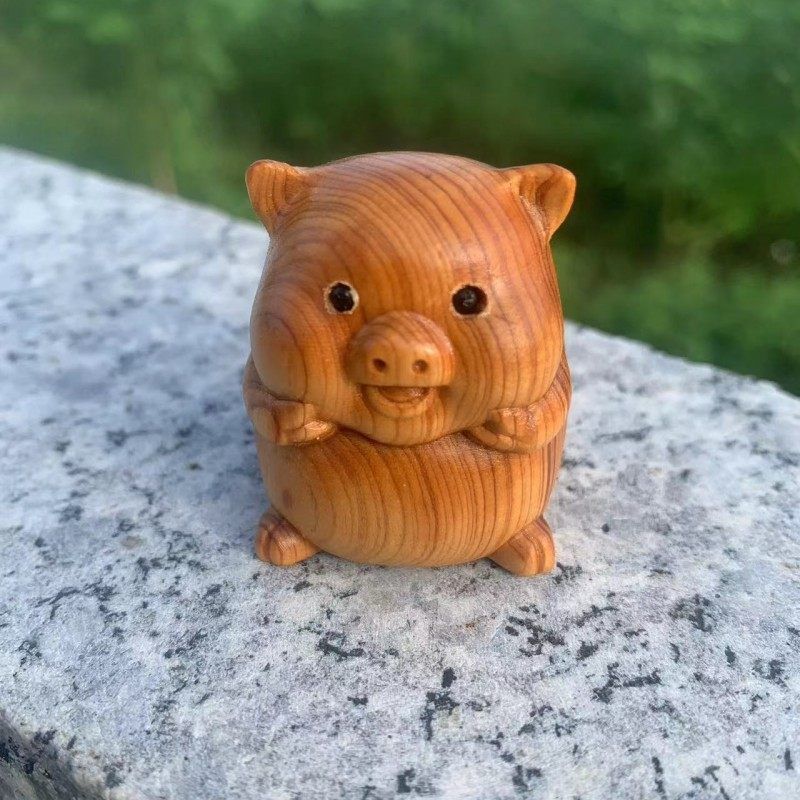 摆件小雕刻生日礼物十二生肖挂件件手把文玩崖柏
