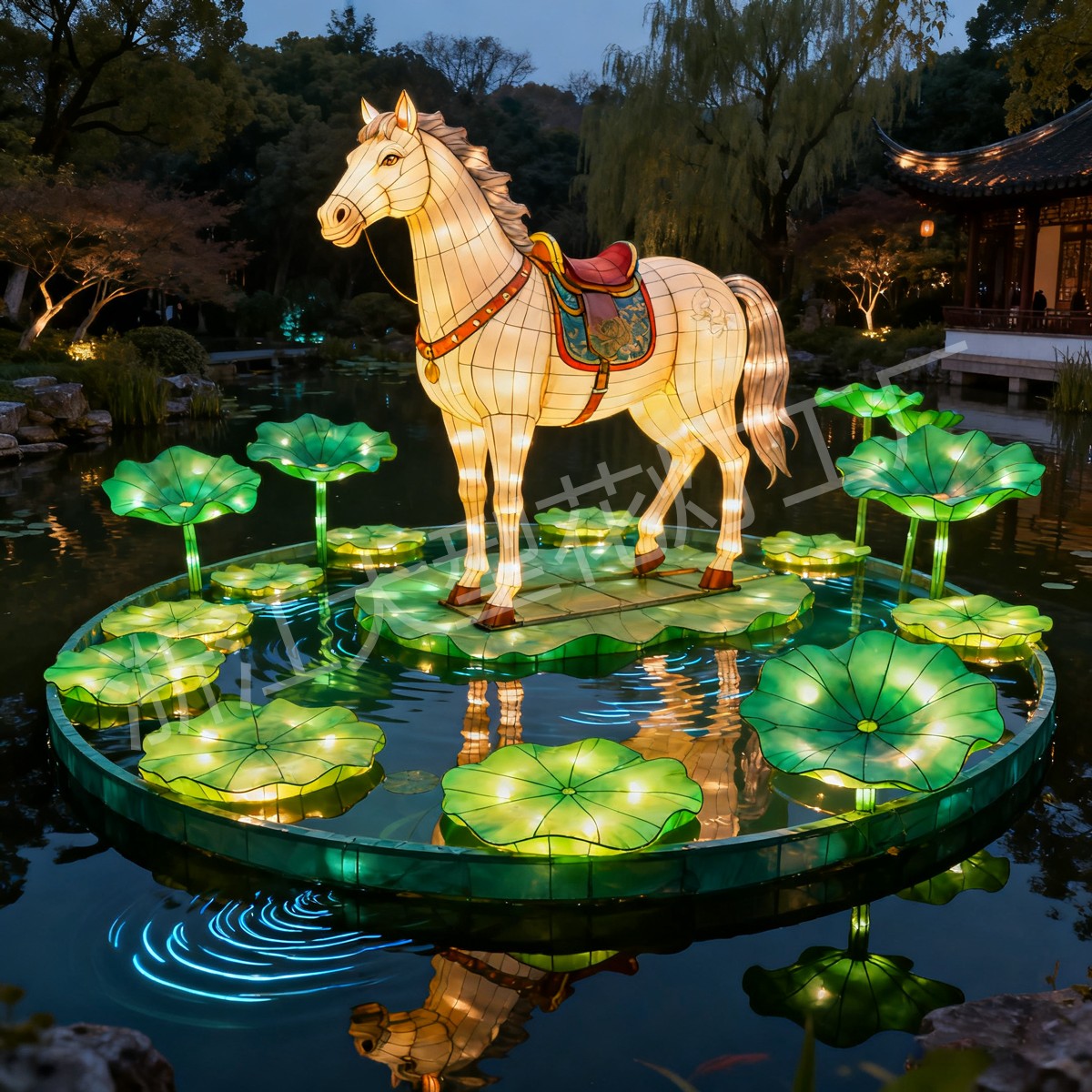 LED发光马造型花灯户外装饰