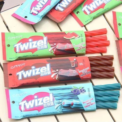 韩国糖果夹心螺旋形长条软糖YEM