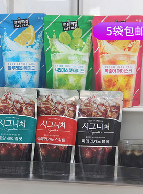 韩国进口jardin莫里美式黑咖啡榛子味即饮咖啡桃子果味饮料230ml