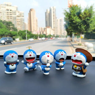 卡通机器猫哆啦A梦叮当猫睡觉大雄汽车摆件车内装 饰用品手办模型