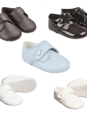 Early Days英国皇室 软漆皮质软底圆头搭扣步前鞋婴儿学步鞋现货