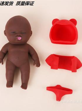 黑娃娃捏捏乐衣服解压掌心搞怪礼物有趣好玩减压仿真娃娃婴儿回弹