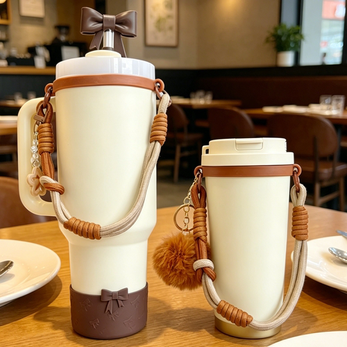 咖色系水杯提绳适用和序保温杯挂绳杯套冰霸杯提手吸吸罐提绳杯绳