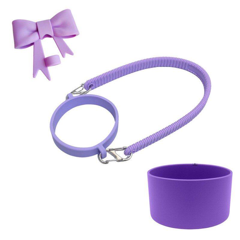 硅胶手提绳适用Stanley保温杯挂绳杯套水杯提绳杯链蝴蝶结吸管帽