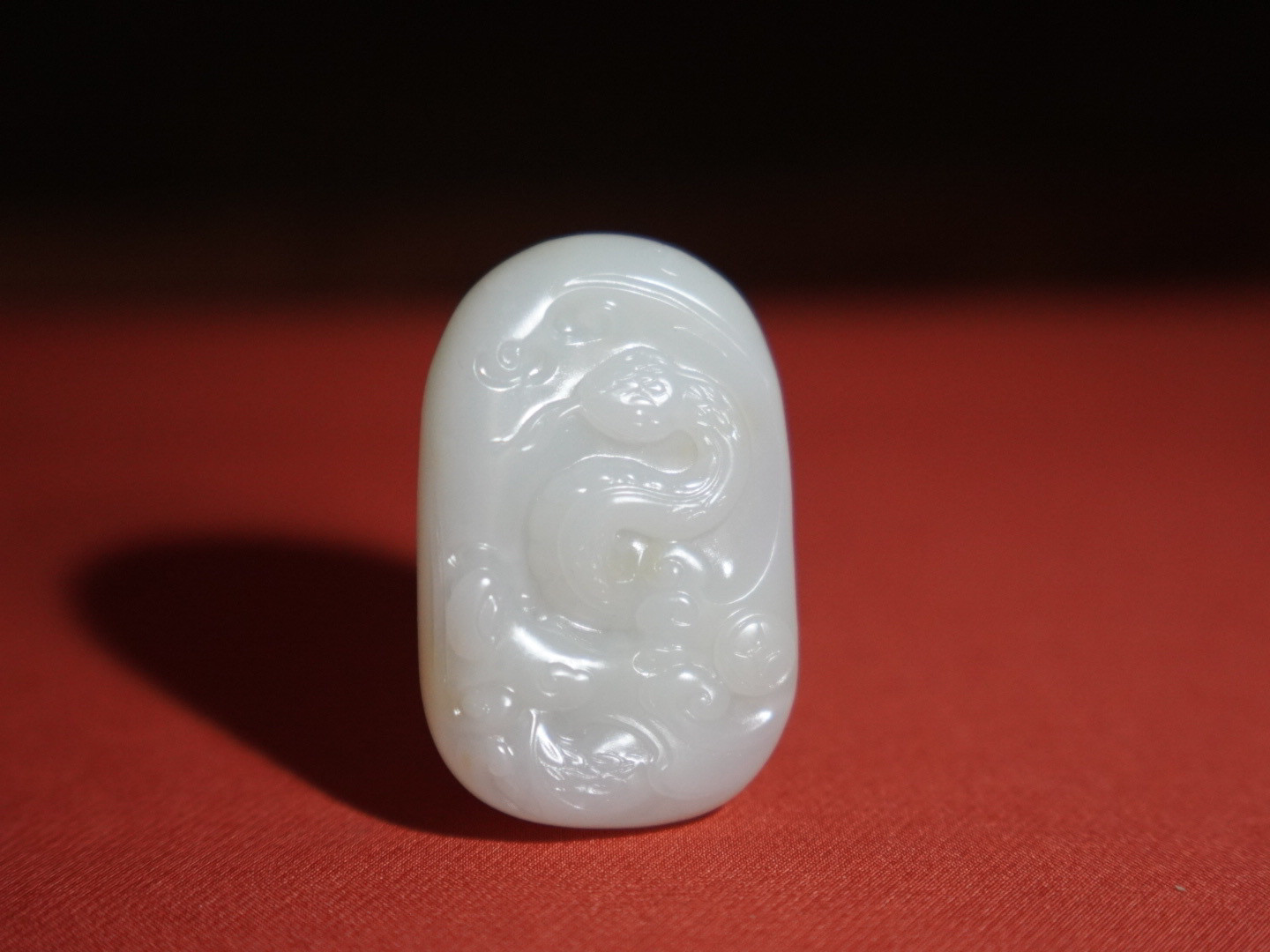 《钦清老玉器》天然新疆和田玉米达料白玉生肖蛇吊坠挂件玉牌玉佩