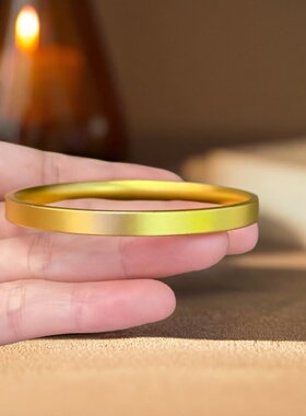 手工金包银四方手镯古法传承实心磨砂镯子送女友节日生日礼物