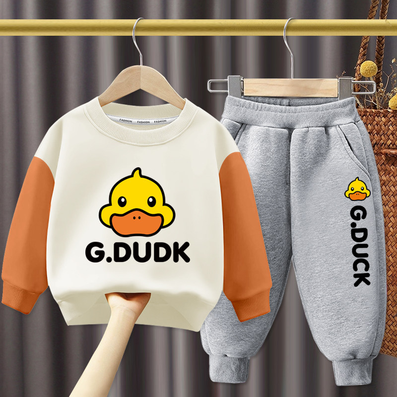 哈罗小黄鸭春秋新款儿童套装运动服秋装男女童韩版洋气卫衣春秋季,童装/婴儿装/亲子装,套装,淘宝优惠券,粉丝福利购,淘宝优惠卷