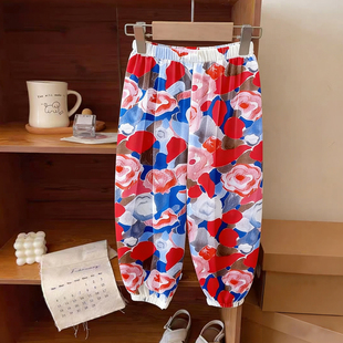 男童女童女孩洋气休闲裤 儿童夏季 薄款 透气灯笼裤 中大童 冰丝防蚊裤