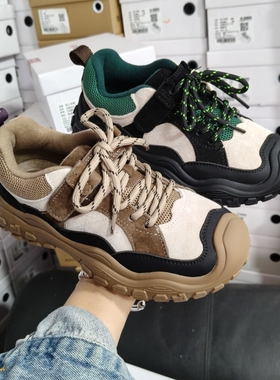 宝贝传奇2025冬款男女童魔术贴休闲运动加绒保暖防滑老爹鞋132119