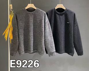 2025冬季新款美式复古潮牌高级感圆领加绒加厚衣服潮流休闲卫衣