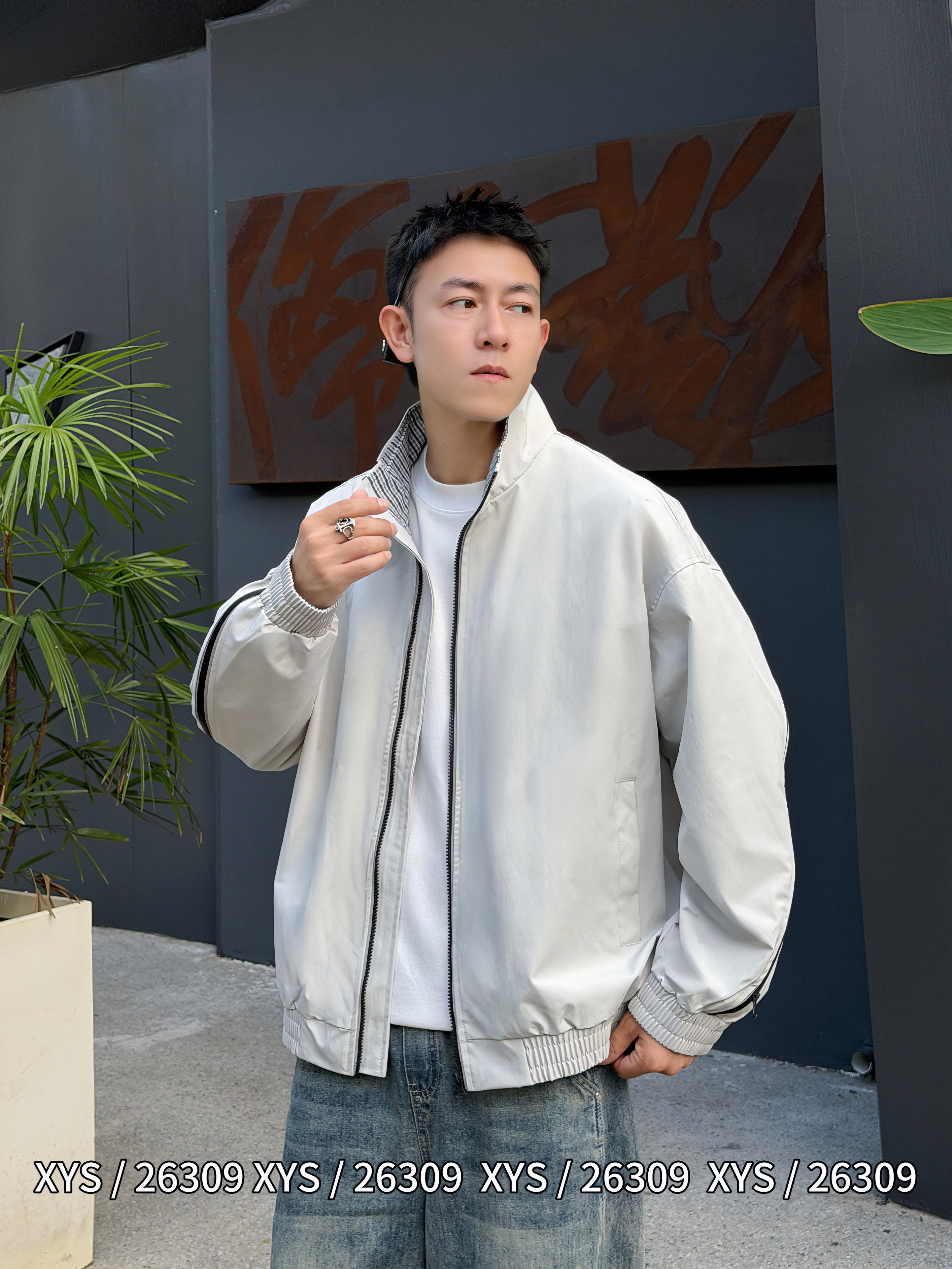 2026秋季新款韩版时尚休闲宽松立领青年简约学生情侣时尚外套潮