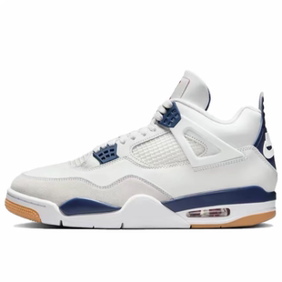 100 联名 Jordan Navy 薪火Air 白蓝男底帮篮球鞋 AJ4 DR5415