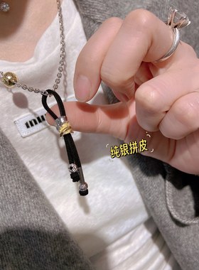 925纯银项链女款2025新款爆款轻奢小众设计感锁骨链颈链配饰拼皮