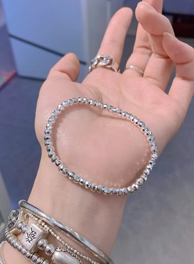 4mm蹦迪珠碎银子镭射珠手链女款小众设计感高级轻奢手串闺蜜百搭