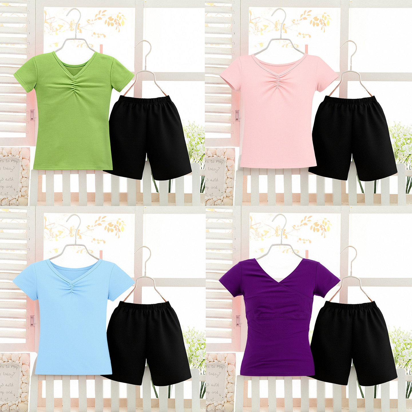 儿童舞蹈服女童练功服夏季短袖套装拉丁舞民族幼儿中国舞跳舞衣服