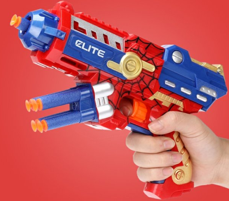 漫威蜘蛛侠美队儿童吸盘海棉软弹枪小孩男孩泡沫子弹枪射击手抢宝