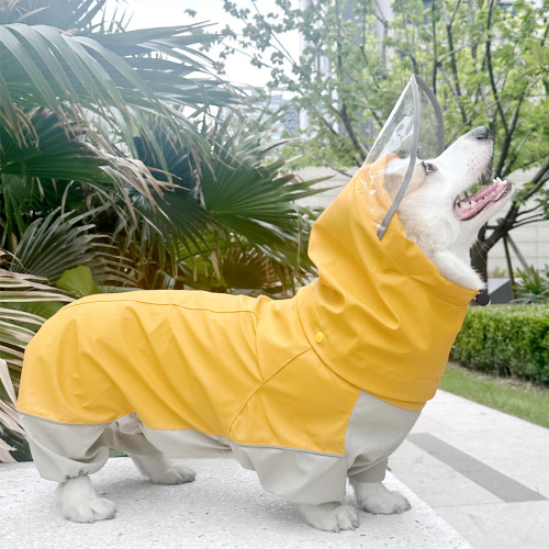 柯基专用四脚全包雨衣小短腿雨披