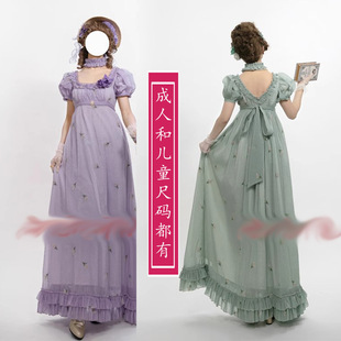 图 优雅1比1亲子款 2265复古法式 连衣裙纸样帝政裙图纸超长及地款