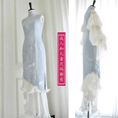 2367包含袖子和下摆里布等全部样版改良旗袍后拉链纸样1比1样版