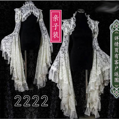 2222亲子装复古蕾丝款歌特风姬袖泡泡袖洛丽塔LOLITA小外套纸样