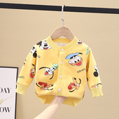 加绒外套男宝宝婴儿外搭女童针织衫 秋冬季 清仓儿童牛奶丝开衫 反季