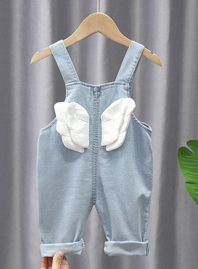 清仓宝宝牛仔背带裤2026中小童秋装女童洋气0123岁男童韩版连体裤